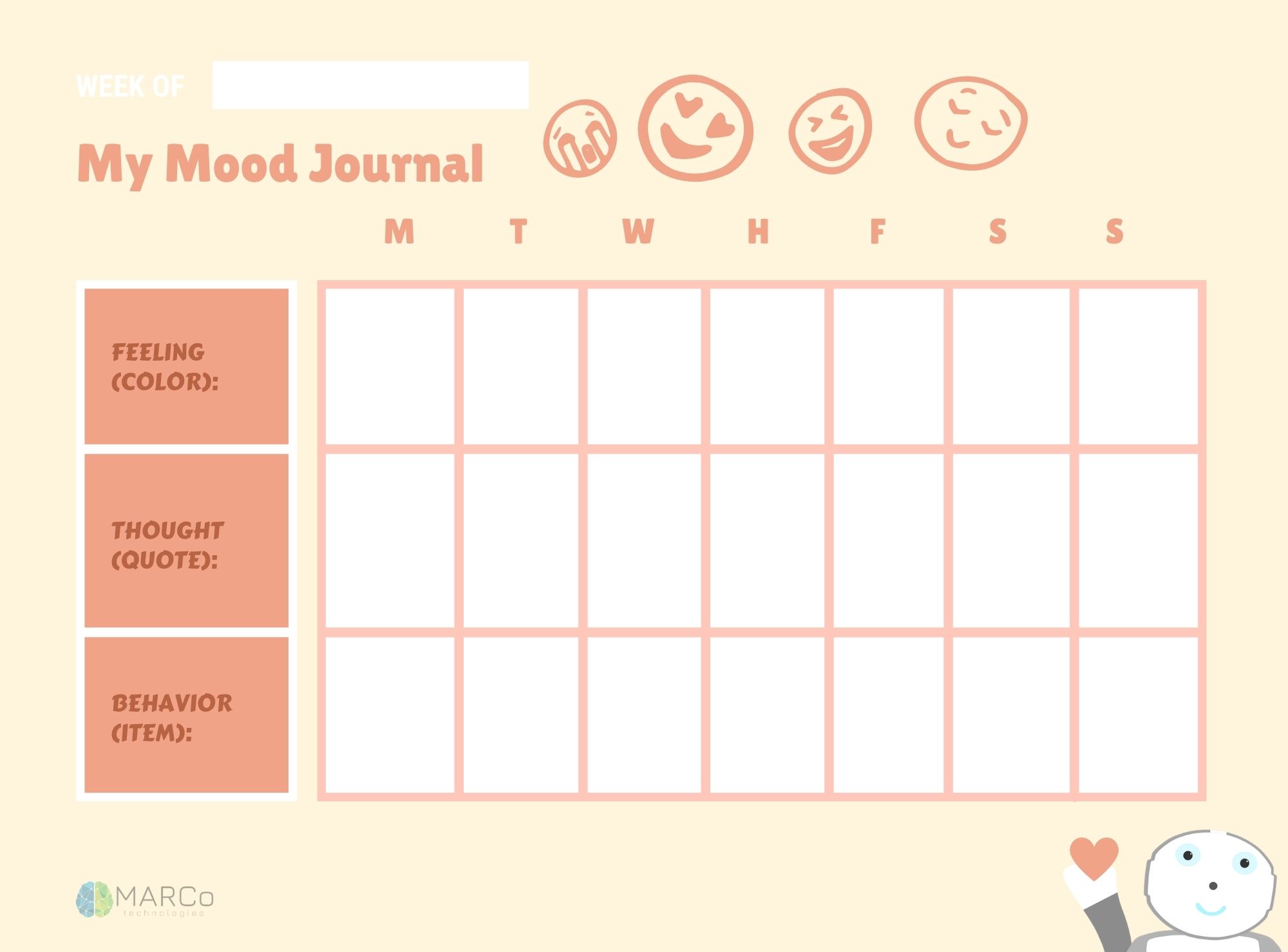 Learn how to make a mood journal with our template